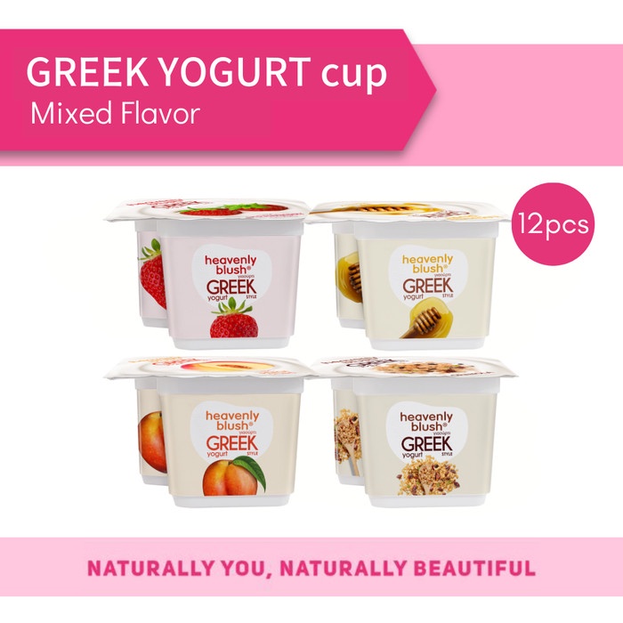 

[Big Sale] Yogurt Heavenly Blush Greek Cup Mixed [100gr x 12 pcs]