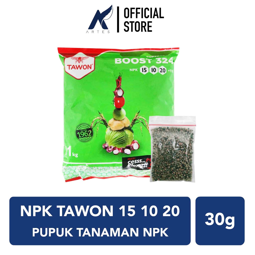 TAWON BOOST 324 NPK 15-10-20 Pupuk Tanaman Tumbuhan Bunga Buah Hijau Repack 30 g gr gram