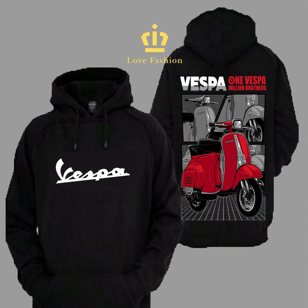 Sweater Hoodie Distro Motor Vespa Classic One Vespa Million Brothers Premium Terbaru