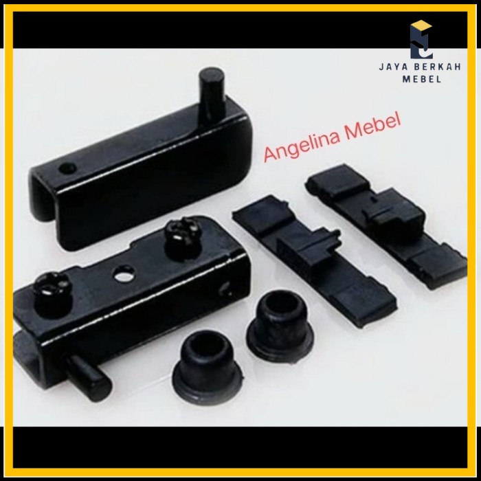 Engsel pintu kaca jepit 5 mm / Engsel pivot pintu kaca hitam