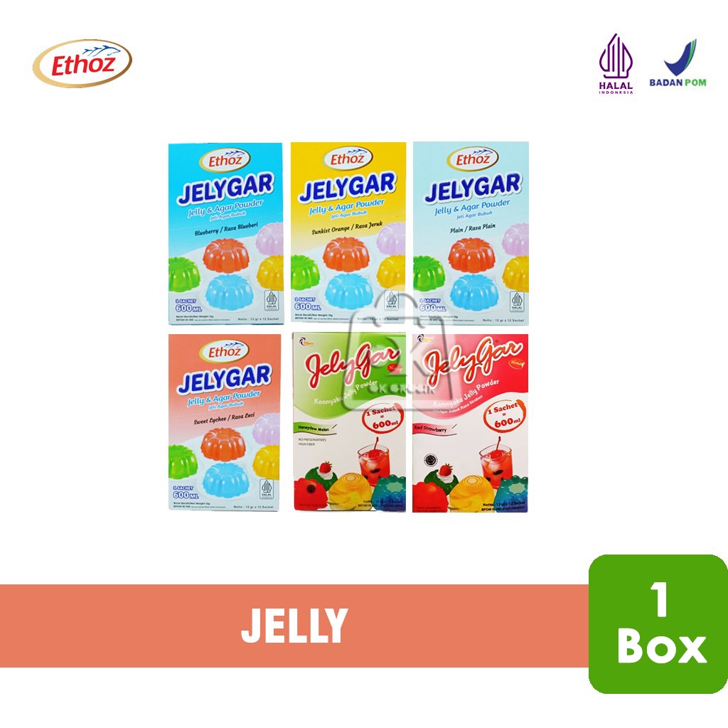 

Jelly Powder Jelygar Ethoz /Jelly Agar Bubuk All Varian (1 Box)