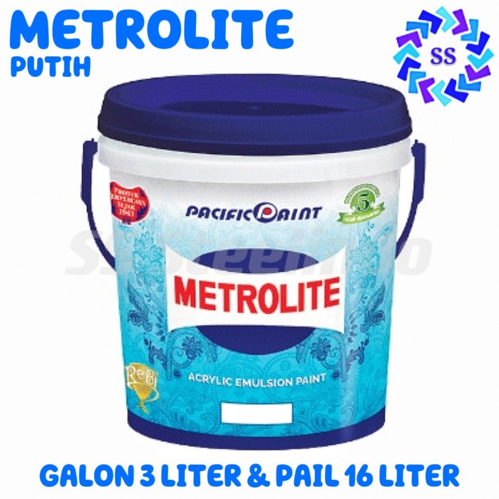 CAT TEMBOK METROLITE PUTIH (GALON 5KG & PAIL 25KG)