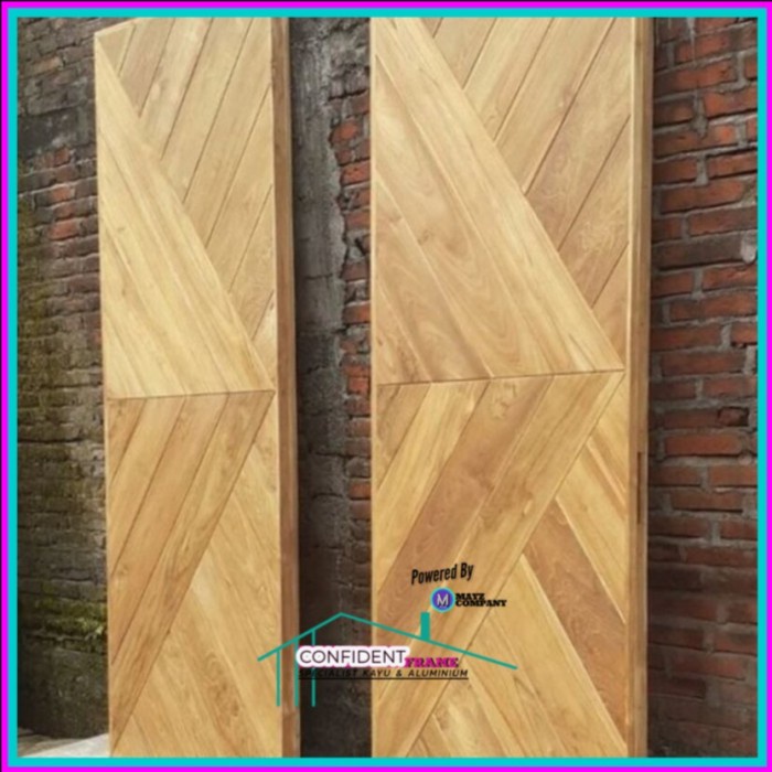 Pintu Modern Minimalis KAMPER/Daun Pintu Kayu KAMPER Solid Full Kayu