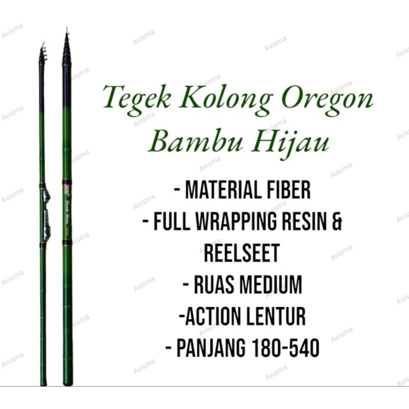 Joran Tegek Fiber Oregon Bambu Hijau Kolong MP