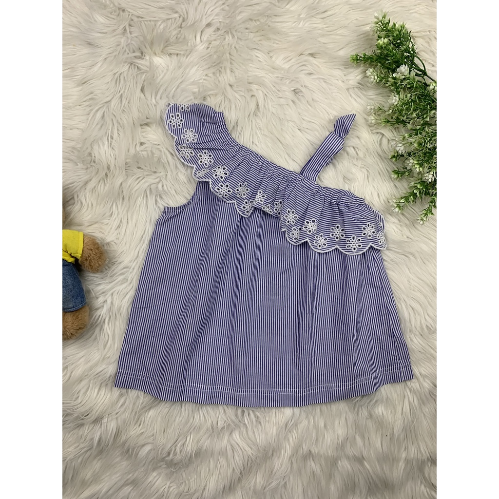 ATASAN ANAK CEWEK SEXI SALUR BIRU - BRAND CAT&JACK - BRAND ORIGINAL - BAJU KUTUNG ANAK CEWEK - KIDS 