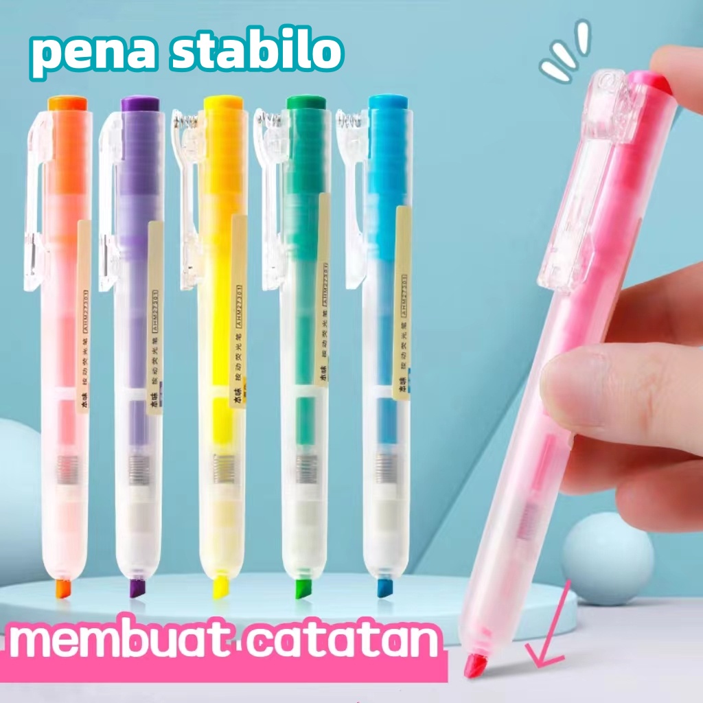 

Stabilo tekan 6 warna/pena garis kunci/pena spidol warna siswa-YuanYuan Mall