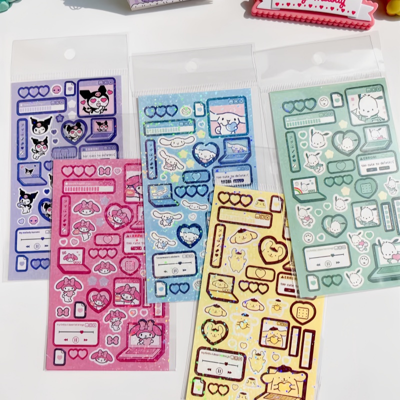 

Laser Sticker /Sticker Aesthetic Design DIY/Sticker Anti Air Botol Hp Laptop Lucu / Buku Diary Sticker Motif -YuanYuan Mall