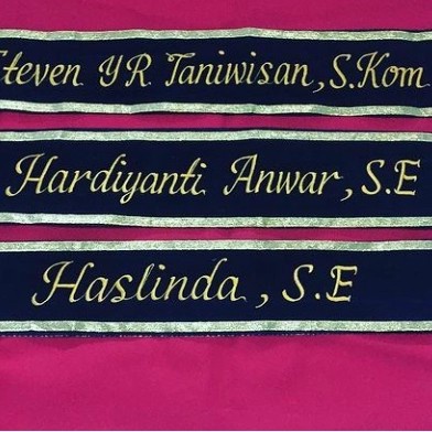 Slempang , selendang wisuda , slempang wisuda bordir, slempang bludru