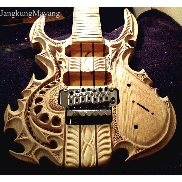 

body gitar ukir custom mahoni super bhn MENTAHAN TNP KLENGKAPAN fnx027 termurah