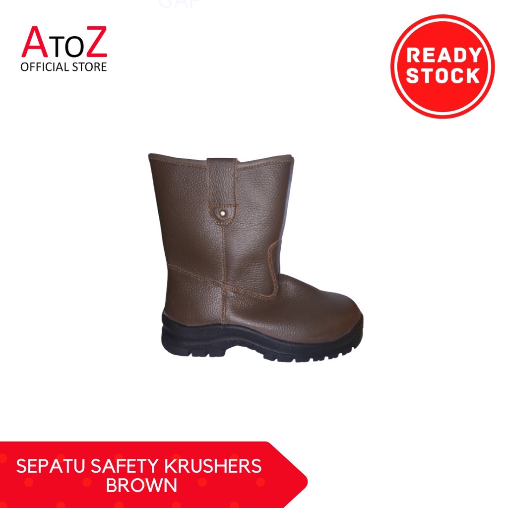 SEPATU SAFETY KRUSHERS COKLAT MT ISA/SEPATU KULIT/SEPATU BOOTS