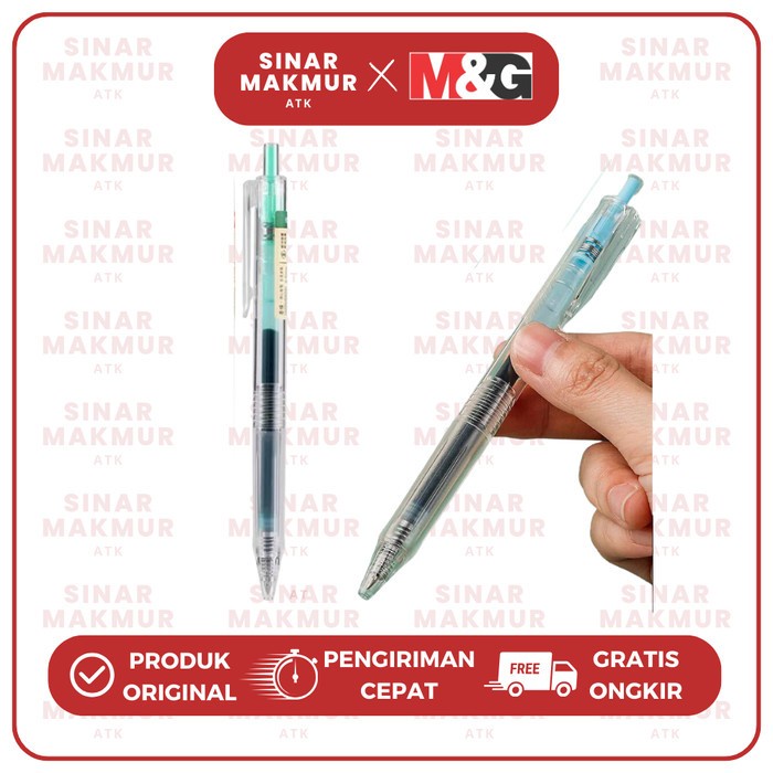 

Retractable Gel Pen Clear/Transparan 0.5mm 36 Warna M&G 19 - 36(Pcs)