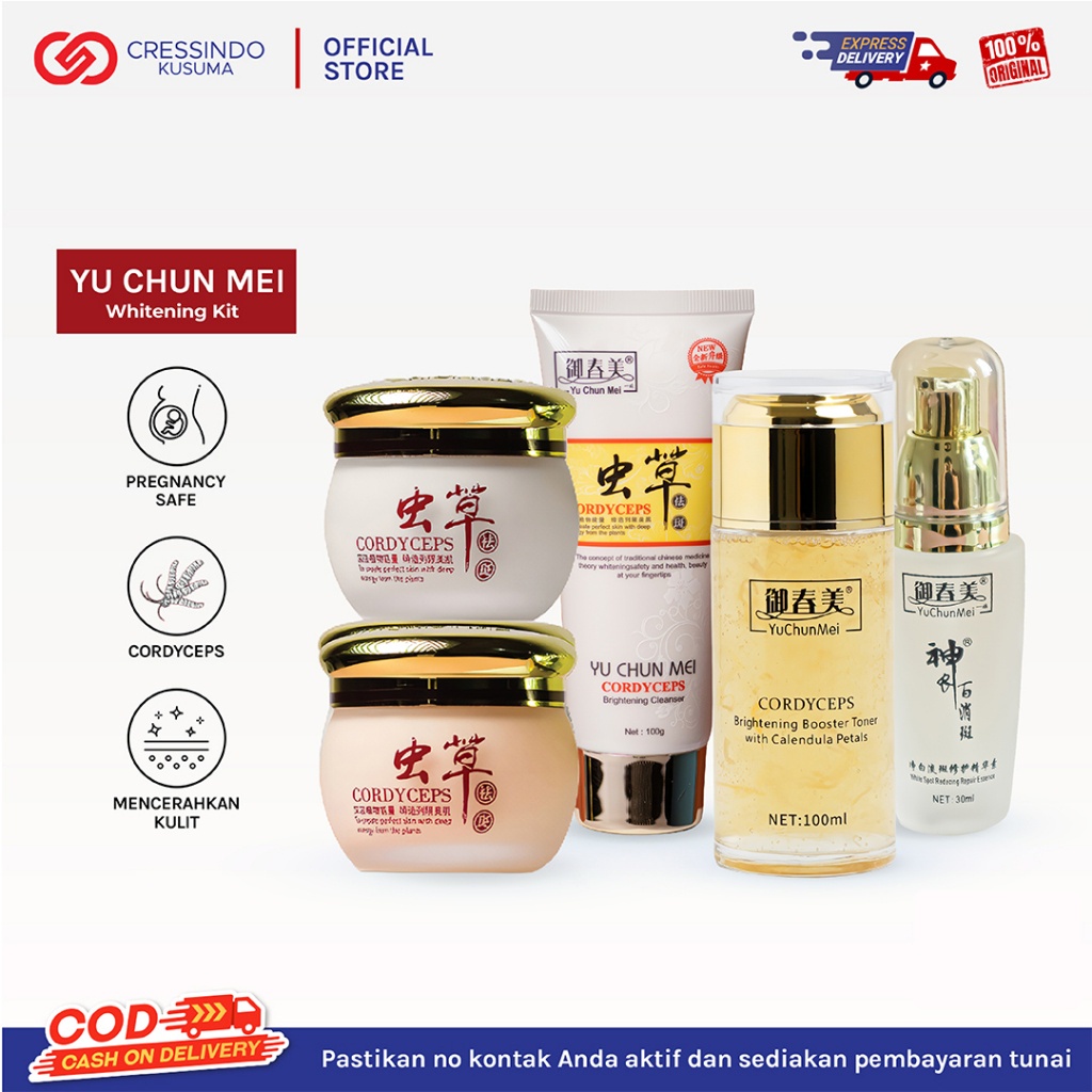 [ Selvi Djong Exclusive ] [BPOM ORIGINAL LOKAL] YU CHUN MEI Cordyceps Whitening KIT - Cocok untuk Semua Jenis Kulit