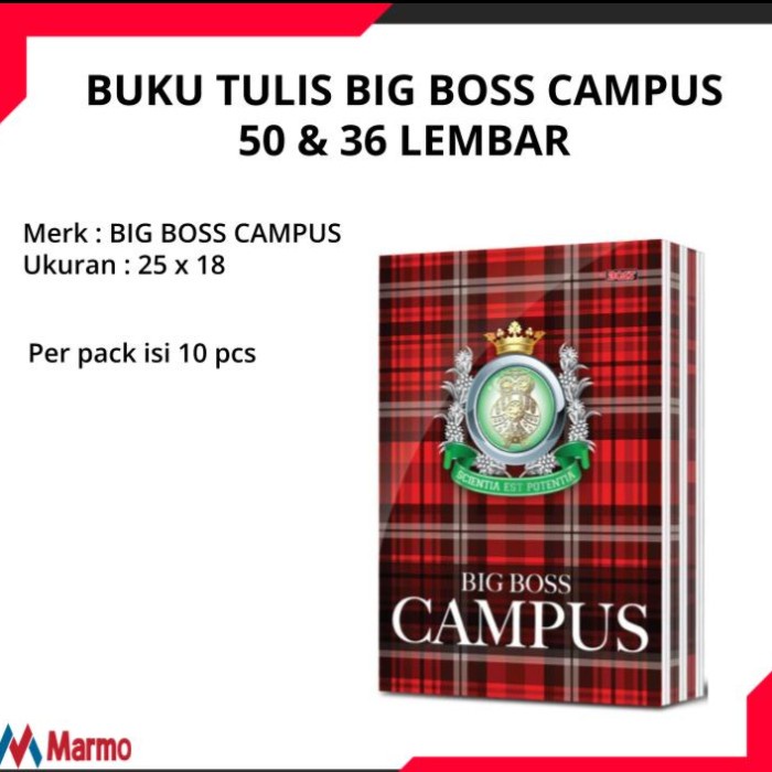 

PACK BUKU TULIS BIG BOSS CAMPUS isi 50 & 36 Lembar - Bigboss 36