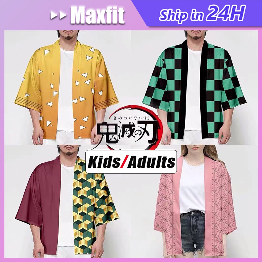 JAY Baju Demon Slayer Costume Cosplay Anak / Dewasa Anime Cartoon Fashion Loose Summer Beach