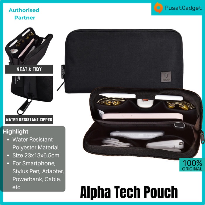 AB897 Tas Travel Organizer Storage ALPHA TECH POUCH WaterProof Gadget Bag