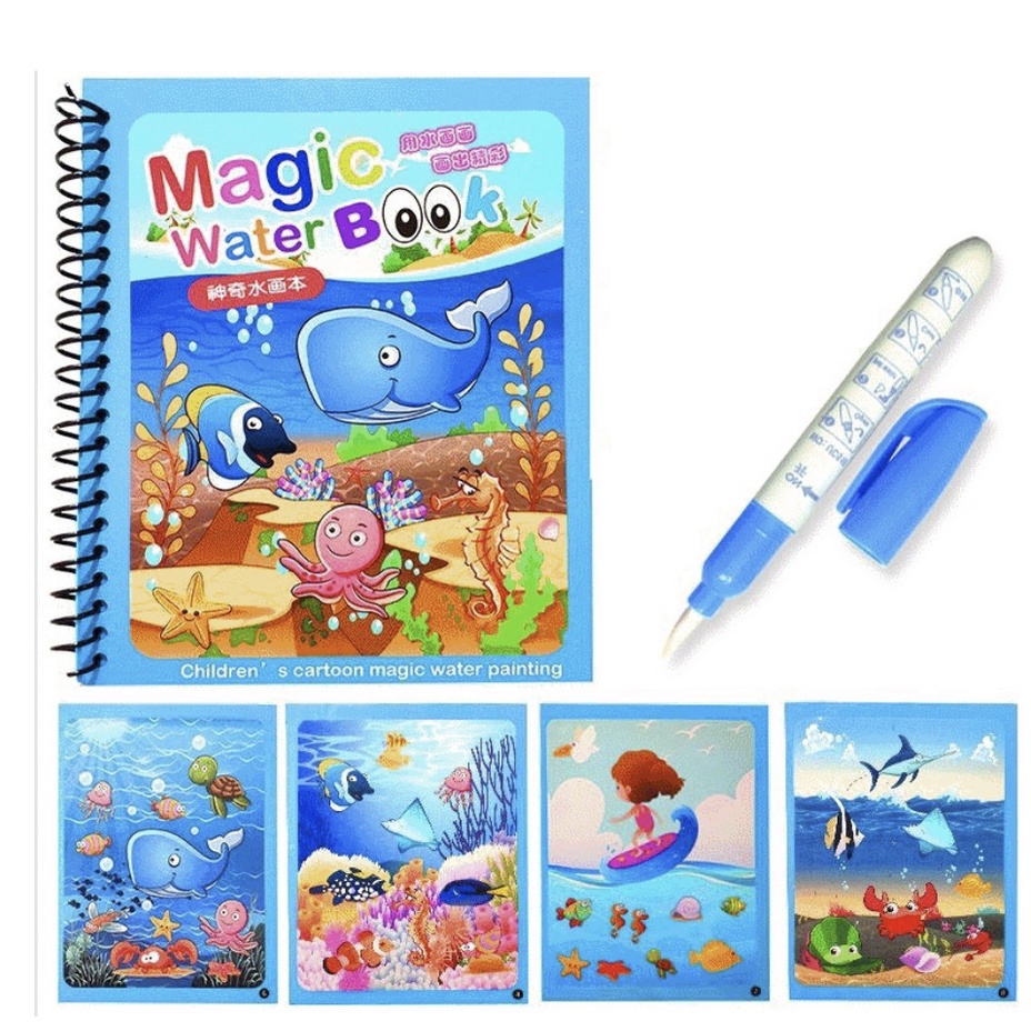 

Magic Water Book Buku Gambar Mewarnai Mainan Edukasi Anak