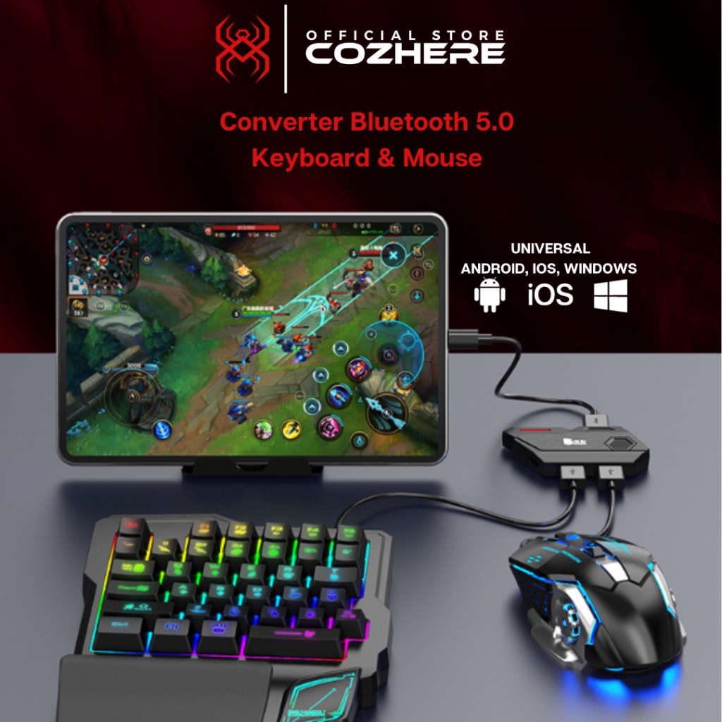 COD Converter Keyboard Mouse Gaming Konverter Bluetooth Wireless Android HP Tablet