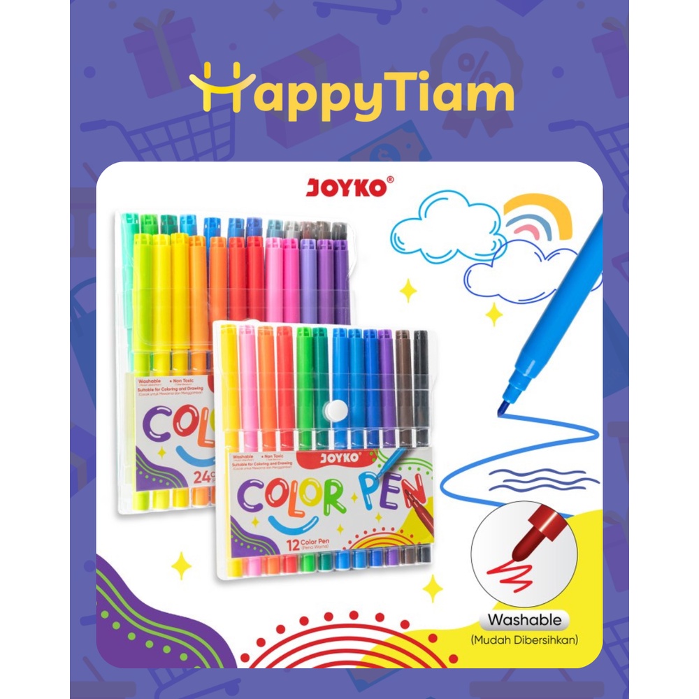 

PULPEN PENA JOYKO WARNA COLOR PEN CLP-60 ISI 12 24 SPIDOL MEWARNAI