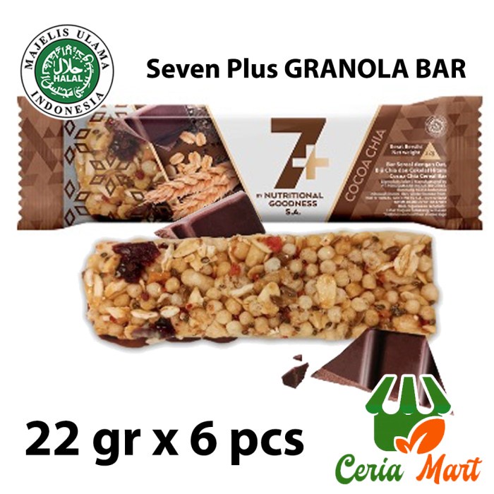 

✨PROMO✨ -Granola Bar 7+ Seven Coklat Plus Box isi 12 pcs Oat Chia Flaxseed - Box isi 12 pcs