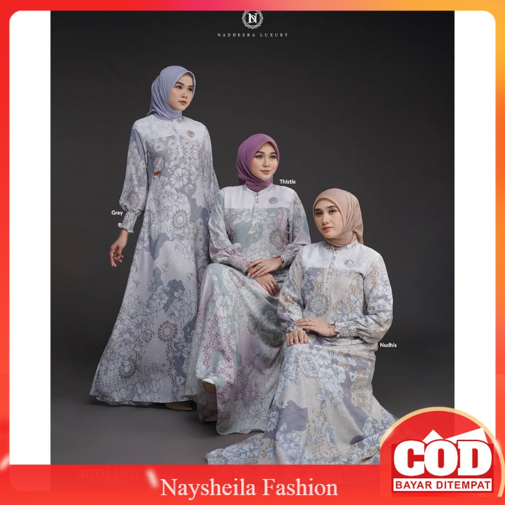 Jazeera Dress By Nadheera Luxury  Gamis Wanita Terbaru Kekinian