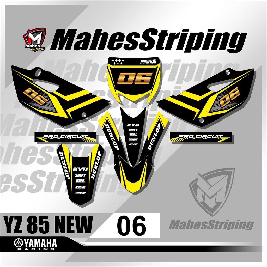 Sticker Striping Stiker Decal Variasi YZ 85 Motif Racing -06