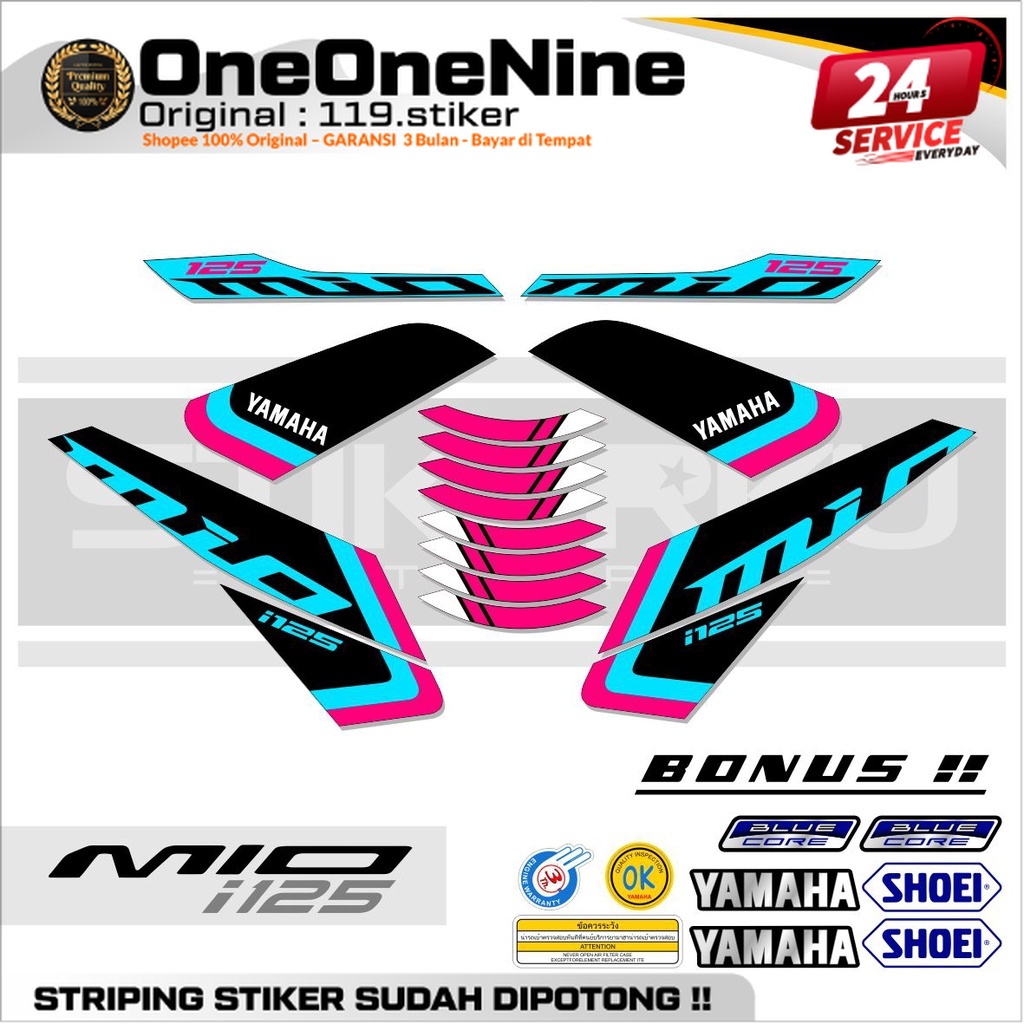 MIO i 125 2021 STOCK DECALS  / MIO 125 S / STRIPING MIO M3 /Z / 125/ STIKER / STICKER / VARIASI PREM