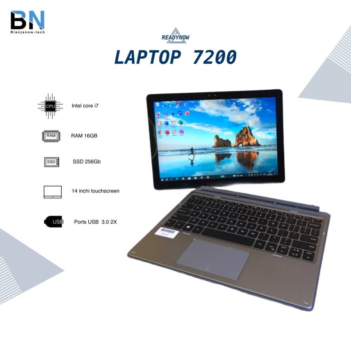 Laptop HP Probook 7200 core i7 gen 8 Layar Glosy Screen Touch screen