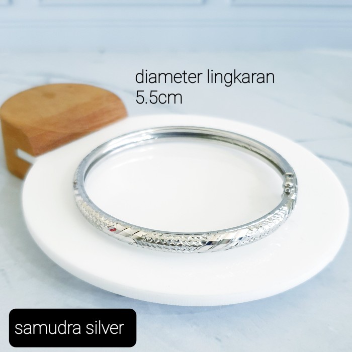 Gelang bangkok sogun dewasa perak/silver 925 lapis emas putih SG3