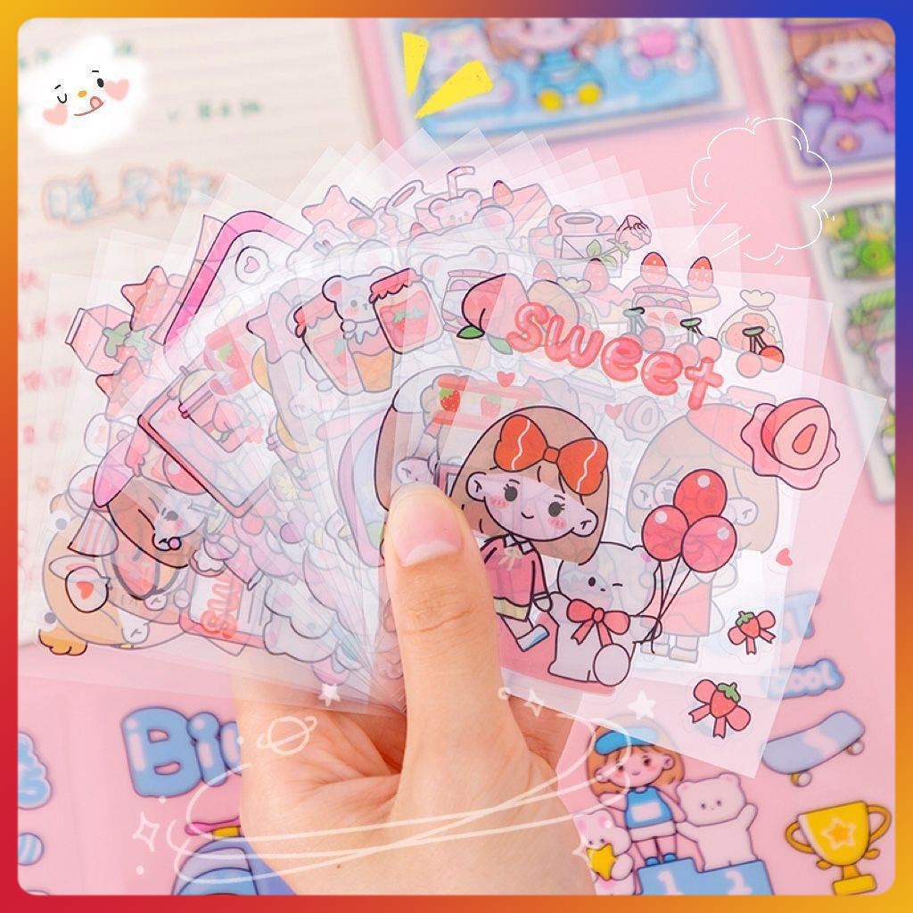 

20 buah stiker pola kartun luar angkasa tahan air DIY/stiker kartun hewan peliharaan