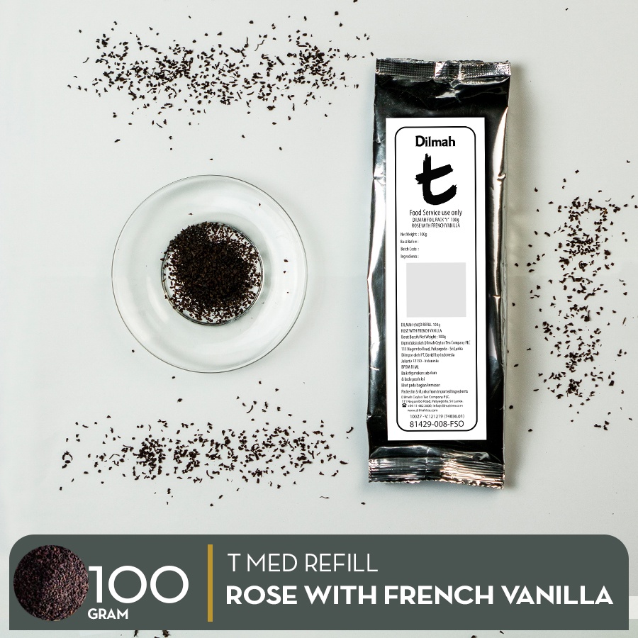 

Dilmah T Med Refill Rose With French Vanilla 100gr - Loose Tea - Daun Teh Kering