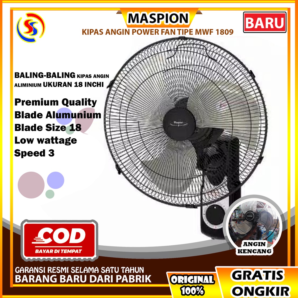 KIPAS ANGIN DINDING / WALL FAN MASPION 18'' - PW 1809 Kipas Angin Dinding Maspion Power Fan PW 1809