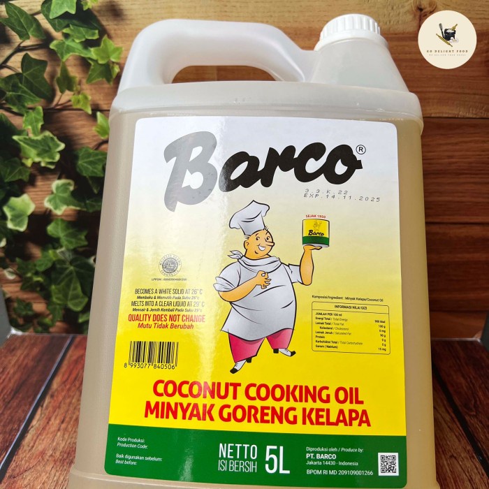 

[KARTON] Barco Minyak Goreng Kelapa / Coconut Oil - 5 Liter [EKSPEDIS]
