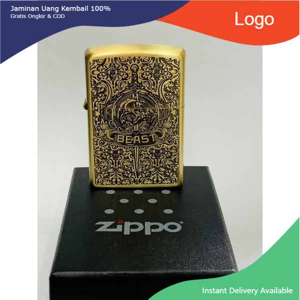 Korek Api Zippp Boox Motif Beast Made In USA / Korek Zippo Grafir /Zippo Motif Premium/Zippo Gold/Zi