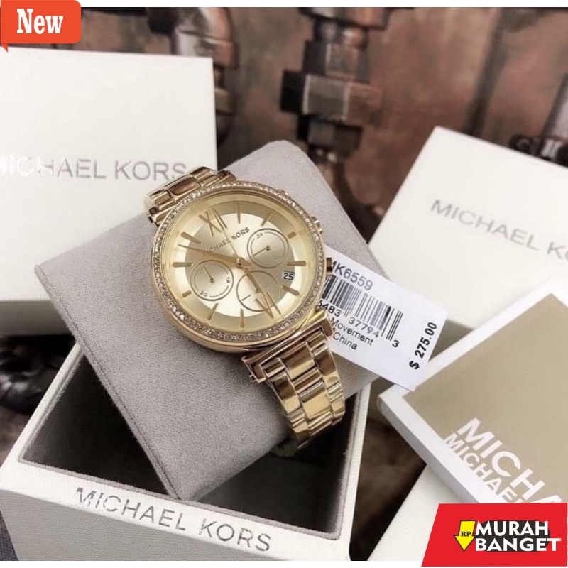 kualitas terjamin ori- Jam Michael Kors Wanita MK6559 Gold Original