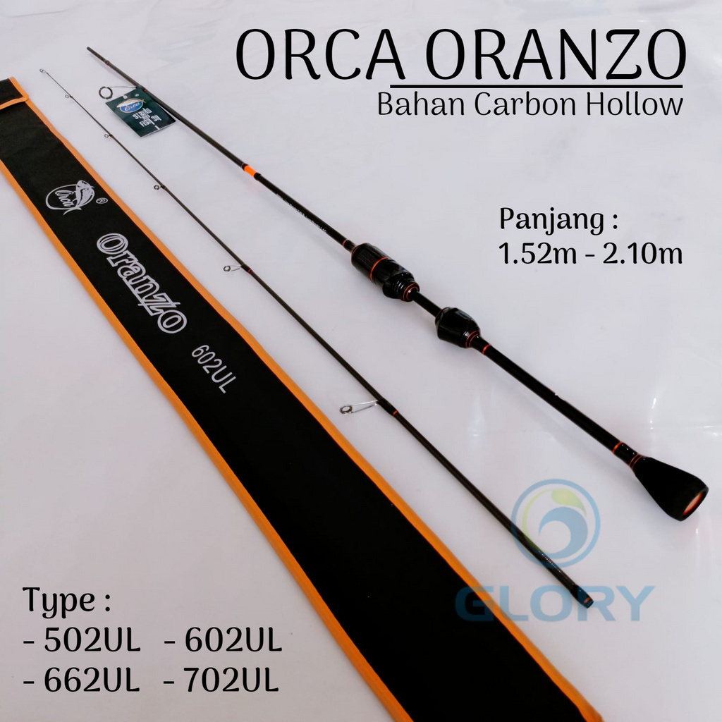 Orca Oranzo 602ul 180cm Joran Spinning Casting Ultralight Bahan Carbon Tongkat Pancing Sambung 2 Jap