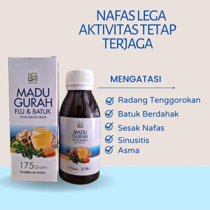 

KeShab Madu Gurah Flu & Batuk plus Daun Saga - Ar Rayhan 175gr