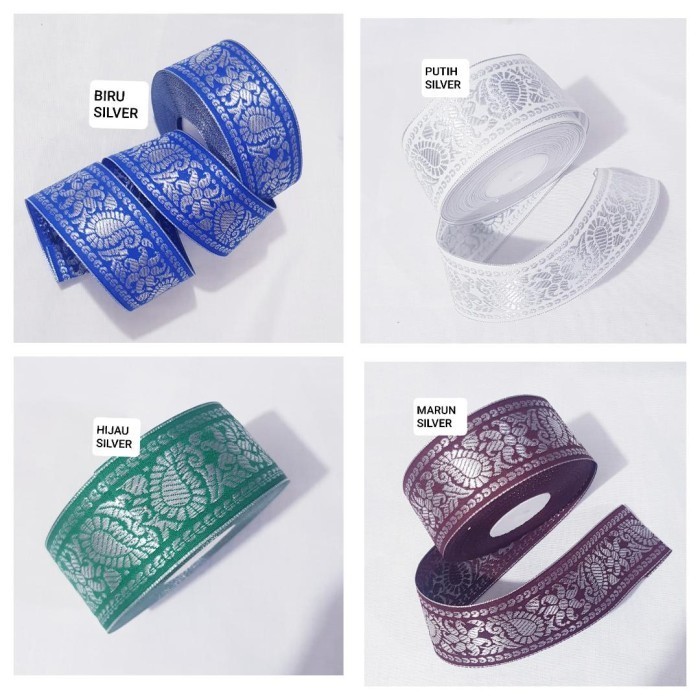 PITA RENDA MOTIF BATIK GOLD LEBAR 5CM ISI 20YARD | acc bordir/renda