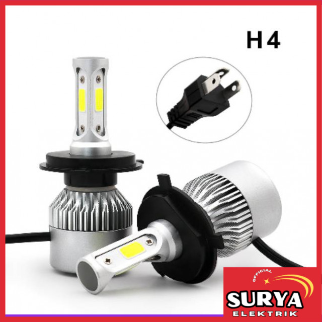 Lampu Mobil LED COB TAFFLED Headlight 8000LM H4/9003 S2 Chip - 2 PCS