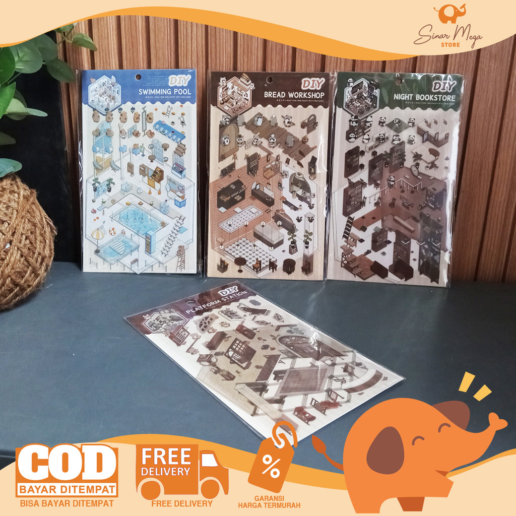 

PANMOMO Fairy Tale Moment DIY Sticker - Stiker Dekorasi 3D Miniatur Ruangan PET Anti Air Murah