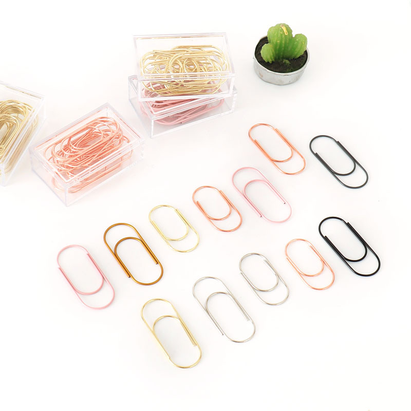 

TUTU 20pcs/box 50x20mm large size binder clips decorative 8 colors wide paper clips Kawaii photo clip office clip H0276