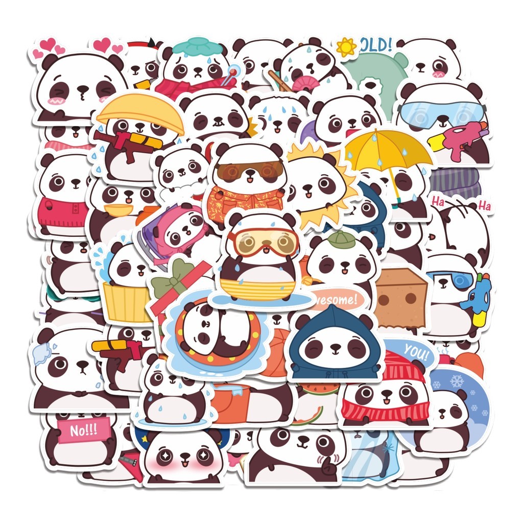 

COD 50 Pcs Stiker Malwynn Cute Bear Panda Lucu Anti Air Untuk Dekorasi Notebook Sepeda Skateboard Handphone