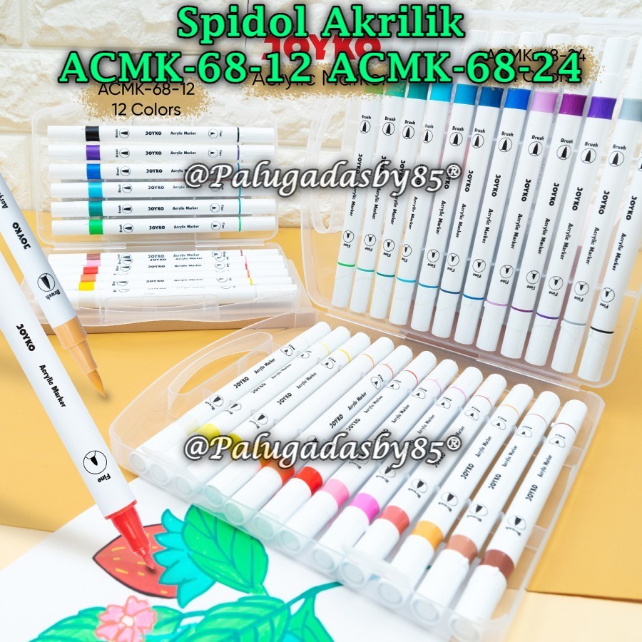 

(1 Set) Spidol Akrilik JOYKO ACMK-68-24 ACMK-68-12 / Acrylic Marker Spidol Akrilik Joyko ACMK-68