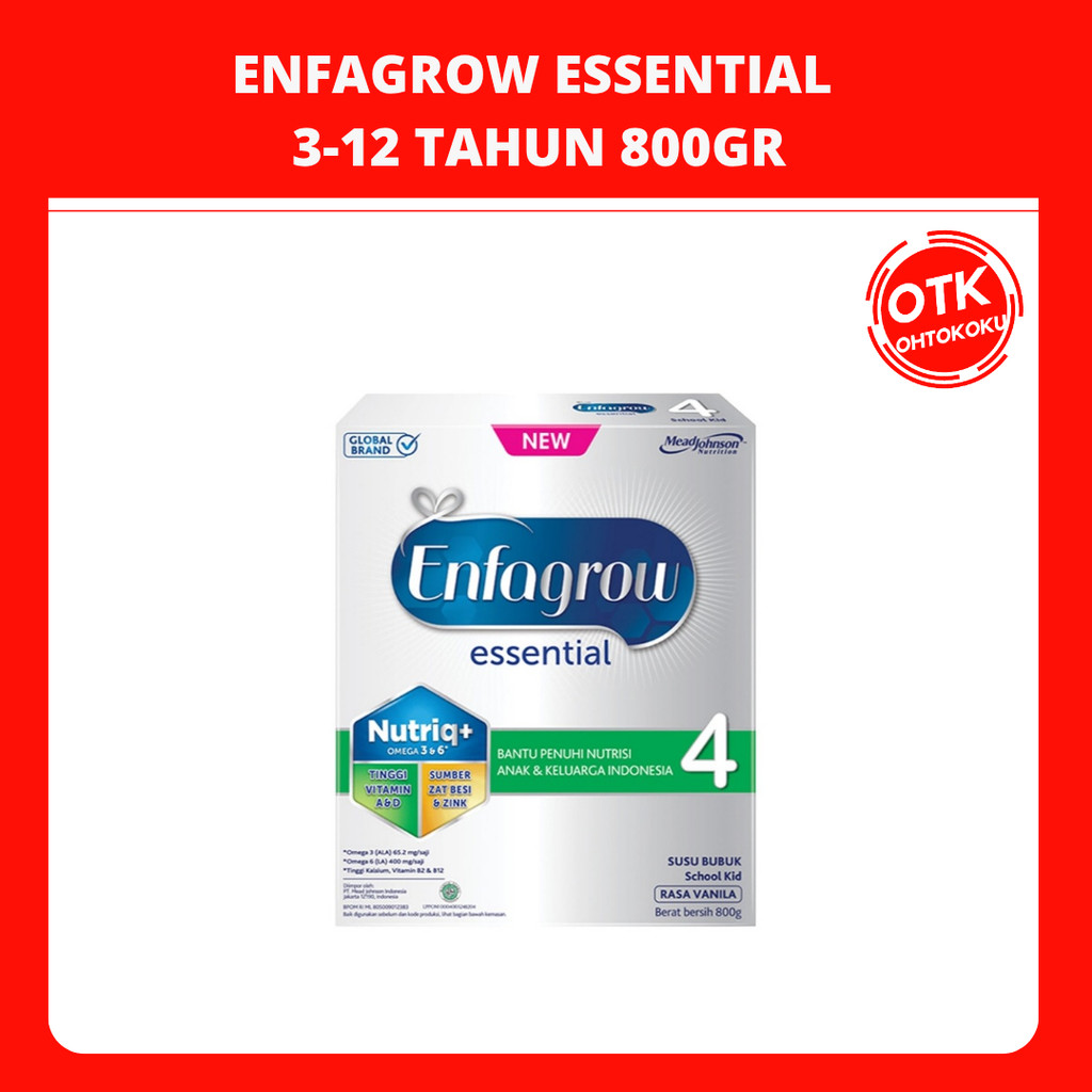 

Enfagrow Essential 4 800 Gr Vanila Susu Pertumbuhan Usia 3-12 Tahun