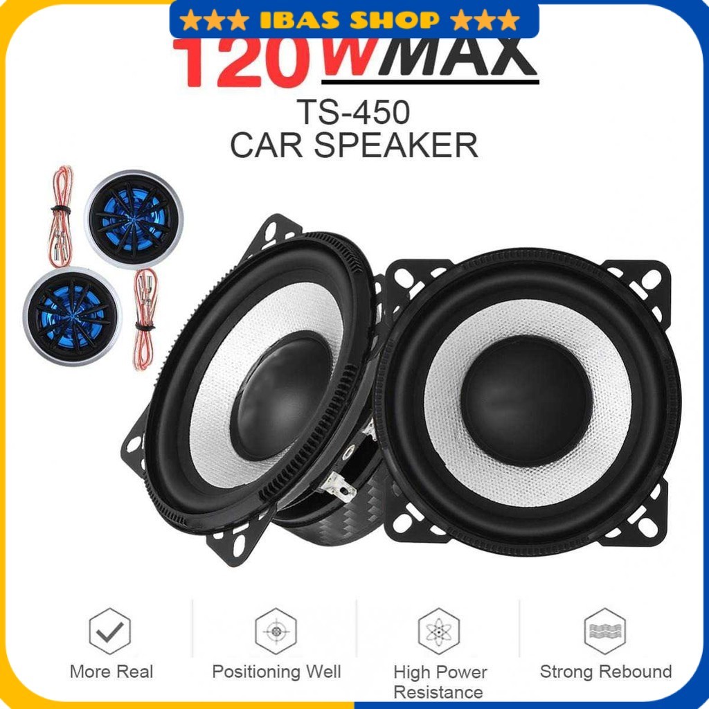 Speaker Tweeter Mobil 4 Inch HiFi Crossover 120W - TS-450