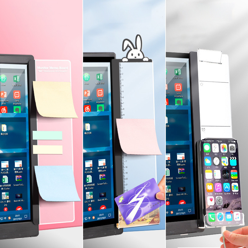 

Memo Board Acrylic Sticky Note Holder Clear Message Board Reminder For Computer Monitors Screen Office Desk Accessories