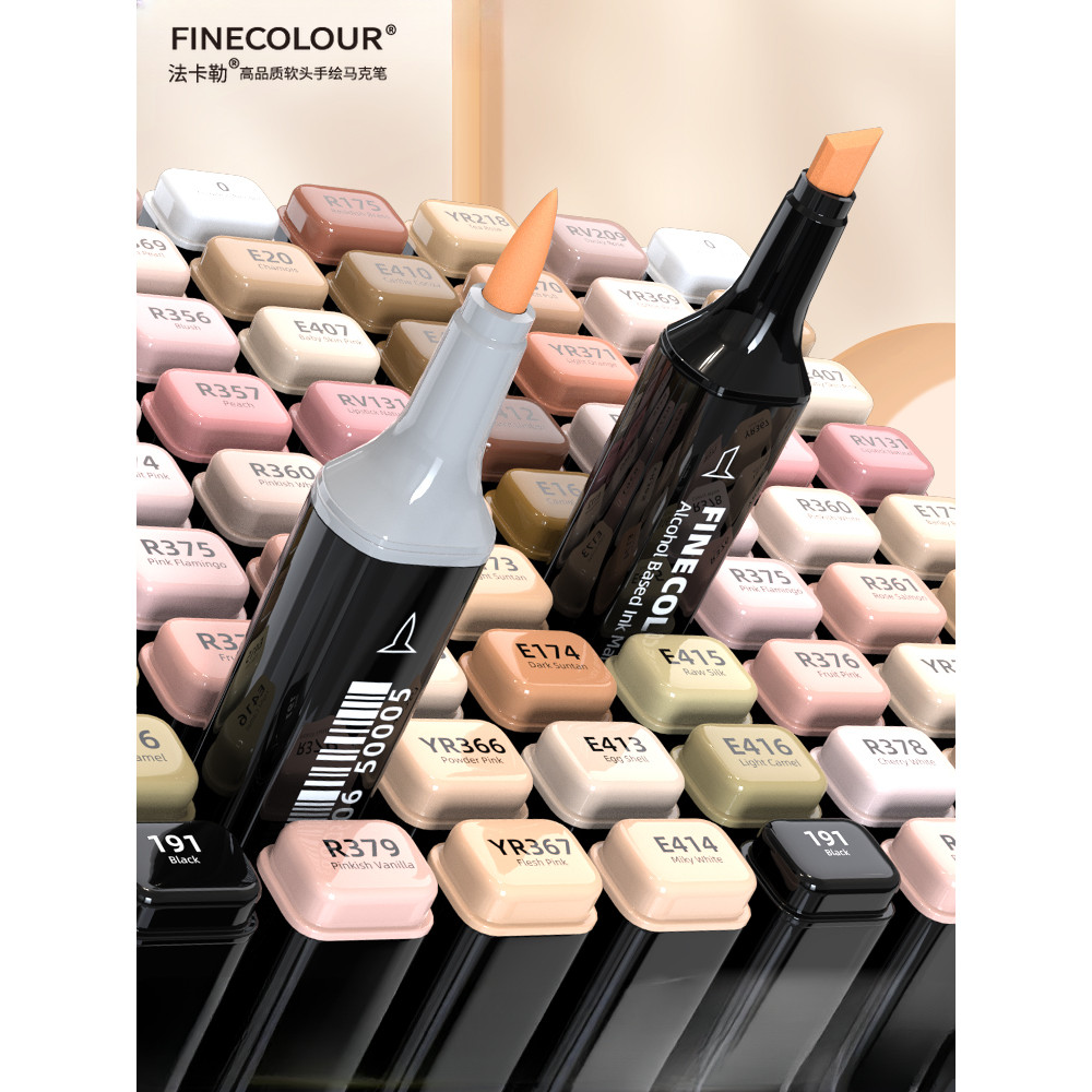 

FINECOLOUR EF102 Double-headed Skin Color Markers Oily Alcohol Sketch Drawing Dual Art Marker pen School Art Supplies