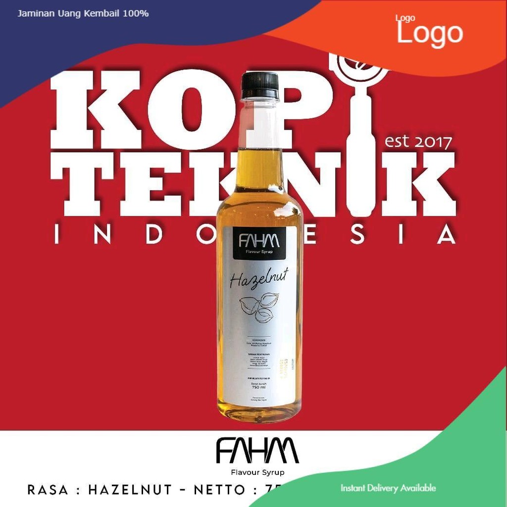 

FAHM Hazelnut 750ml Botol plastik Syrup