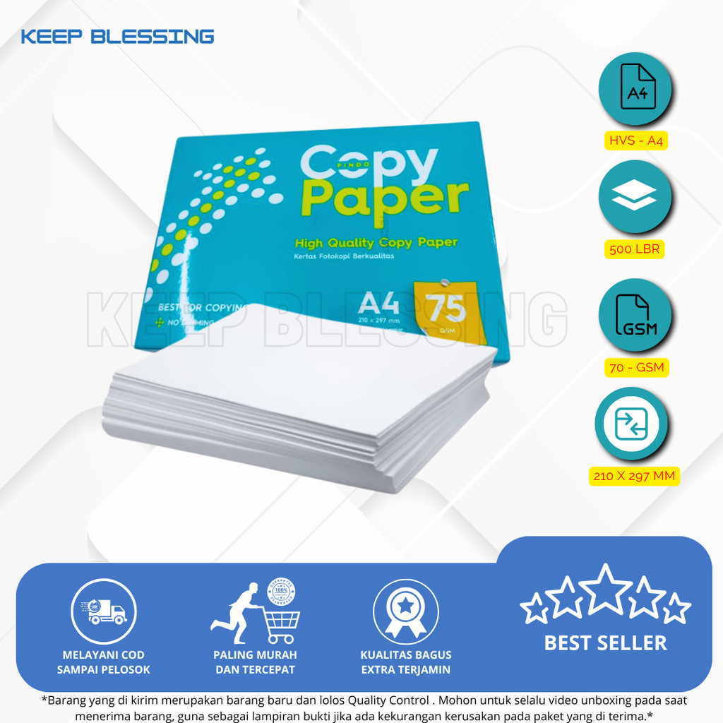 

Copy Paper A4 75 GSM - Kertas Fotokopi Berkualitas Tinggi (1 Rim) - Duta Gemilang