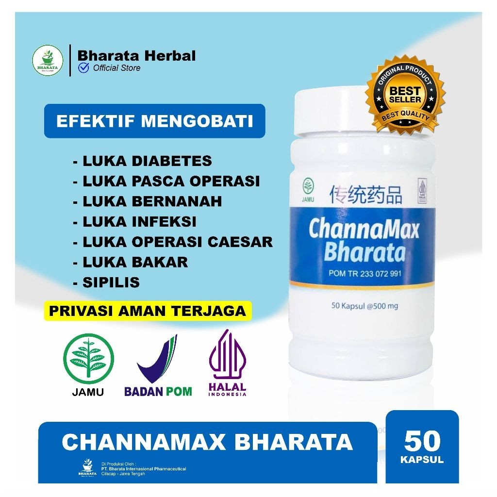 Channamax Bharata Obat Pengering Luka Diabetes  Operasi Caesar Infeksi Bernanah Sipilis Bharata Herb