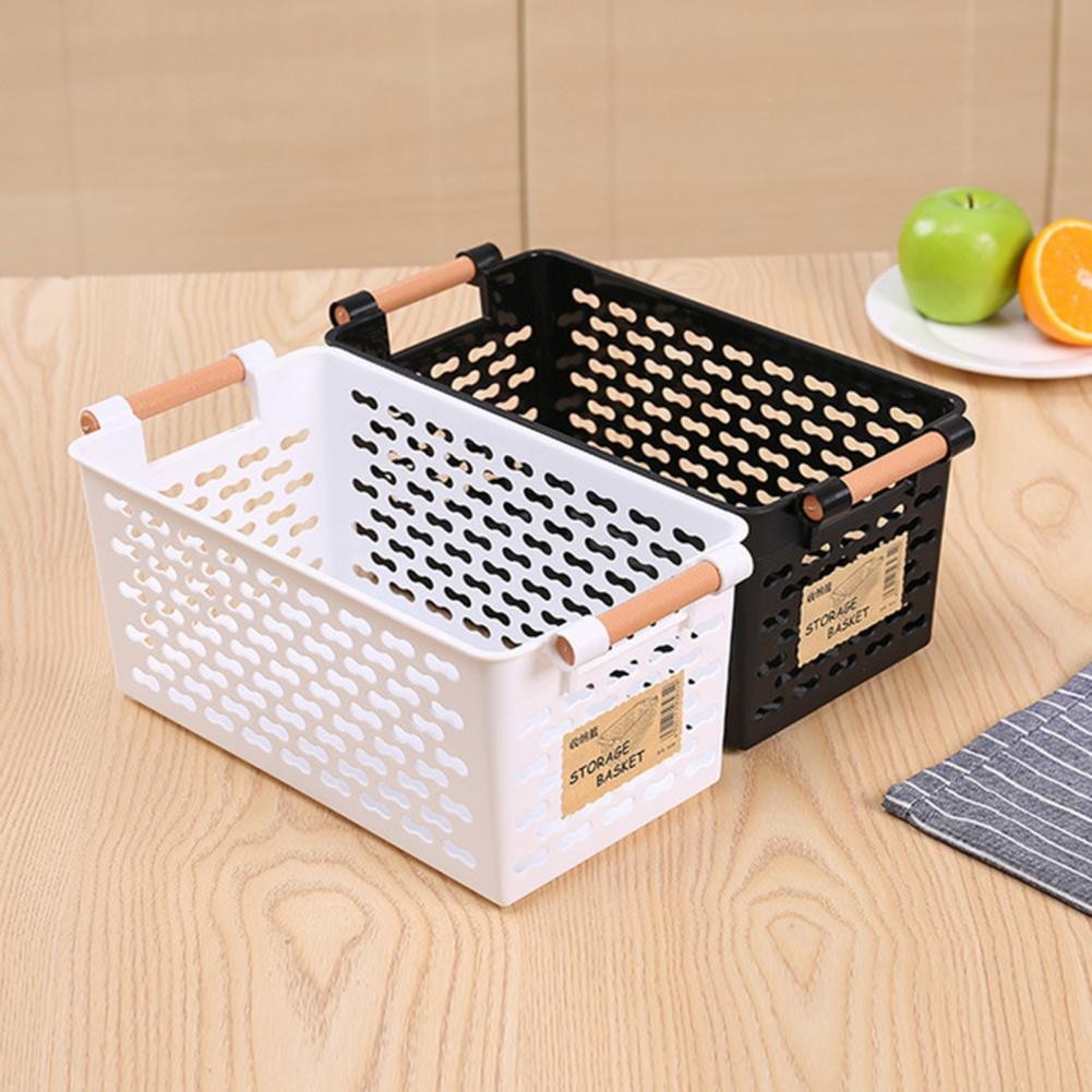 Storage Box Multi-purpose Storage Basket with Double Handle Dining Room Snack Book Fruit Cosmetic Co